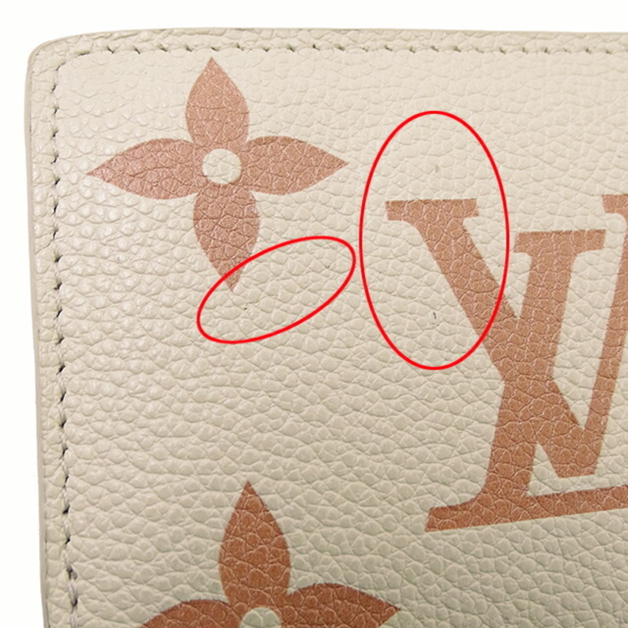 Louis Vuitton LOUIS VUITTON Wallet Monogram Empreinte Women's Bifold Portefeuille Que Creme Rose Trianon Beige M81927 Compact