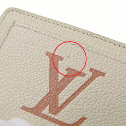 Louis Vuitton LOUIS VUITTON Wallet Monogram Empreinte Women's Bifold Portefeuille Que Creme Rose Trianon Beige M81927 Compact