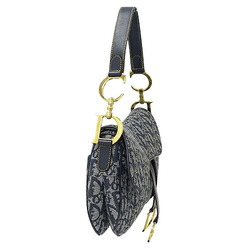 Christian Dior Dior Bag Women's Shoulder Trotter Double Saddle Jacquard Navy Compact