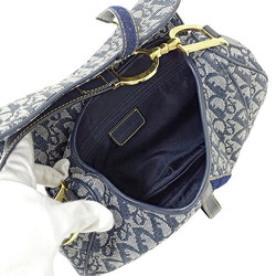 Christian Dior Dior Bag Women's Shoulder Trotter Double Saddle Jacquard Navy Compact