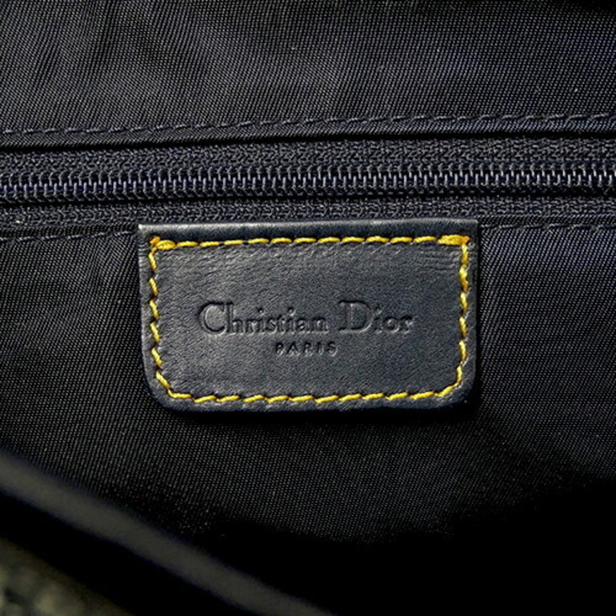Christian Dior Dior Bag Women's Shoulder Trotter Double Saddle Jacquard Navy Compact