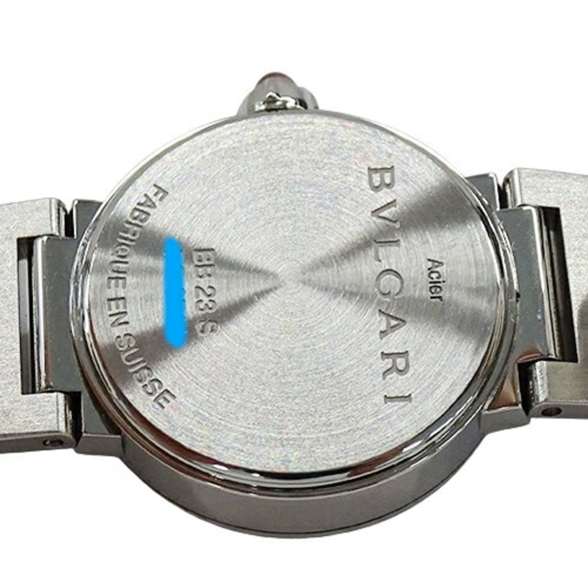 BVLGARI Women's Watch 12P Diamond Quartz Stainless Steel SS BB23S 102942 Silver Grey Polished