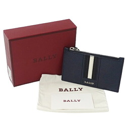 BALLY Men's Wallet, Coin Case, Card Leather, Navy, Compact