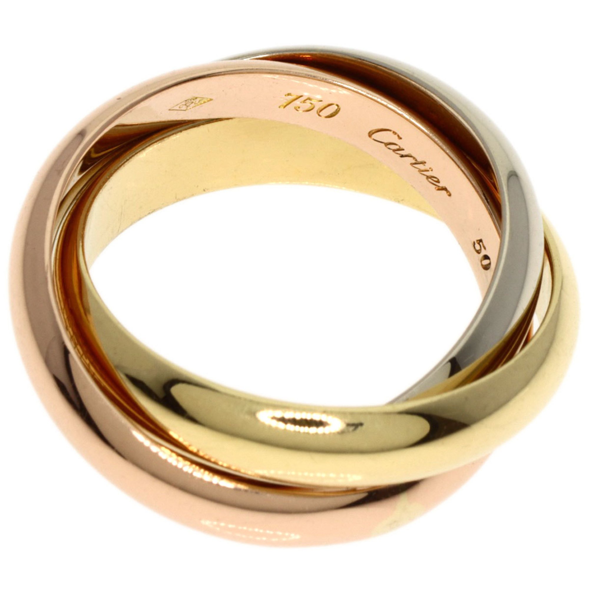 Cartier Trinity #50 Ring, K18 Yellow Gold/K18WG, Women's, CARTIER