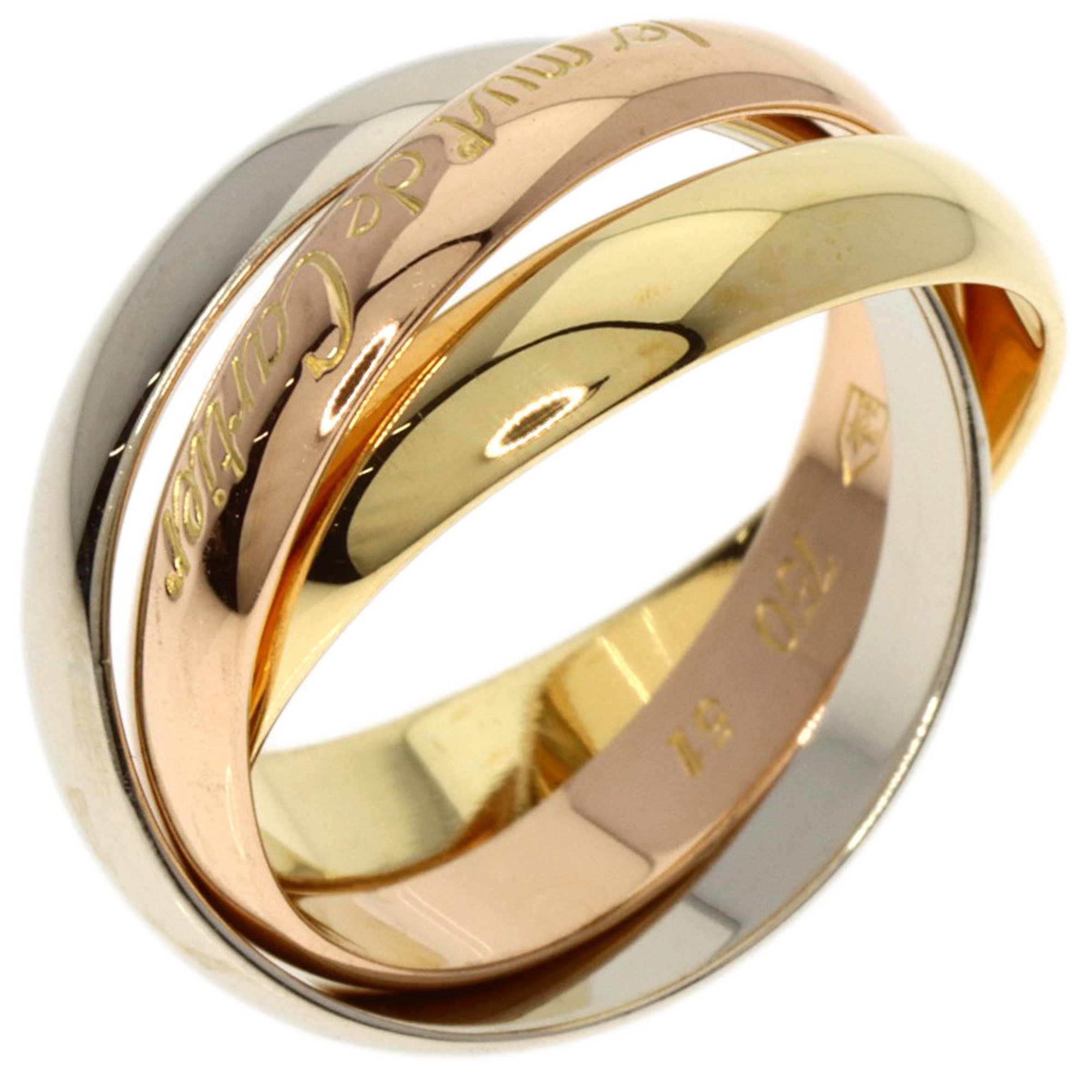 Cartier Trinity #51 Ring, K18 Yellow Gold/K18WG/K18PG, Women's, CARTIER