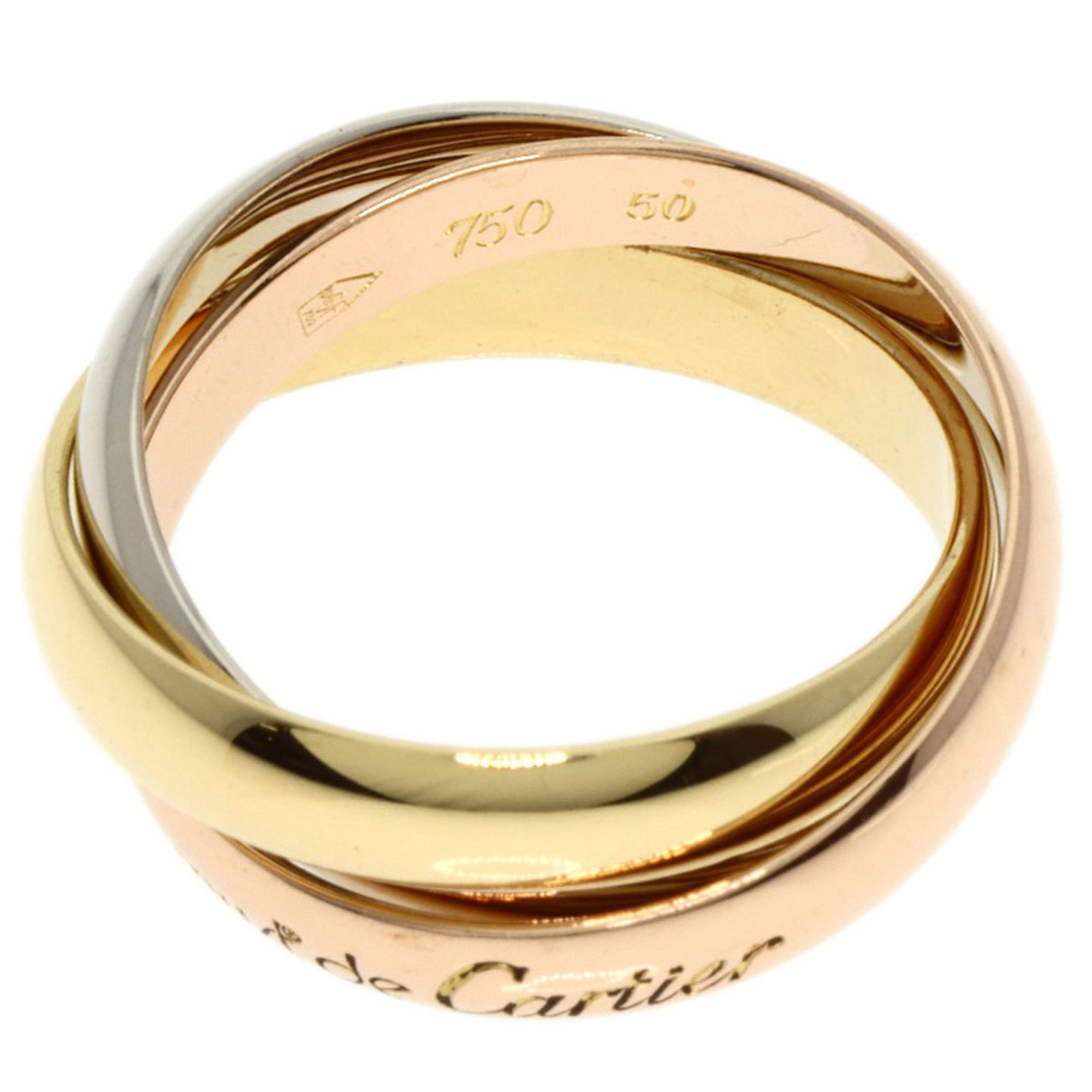 Cartier Trinity #50 Ring, K18 Yellow Gold/K18WG/K18PG, Women's, CARTIER