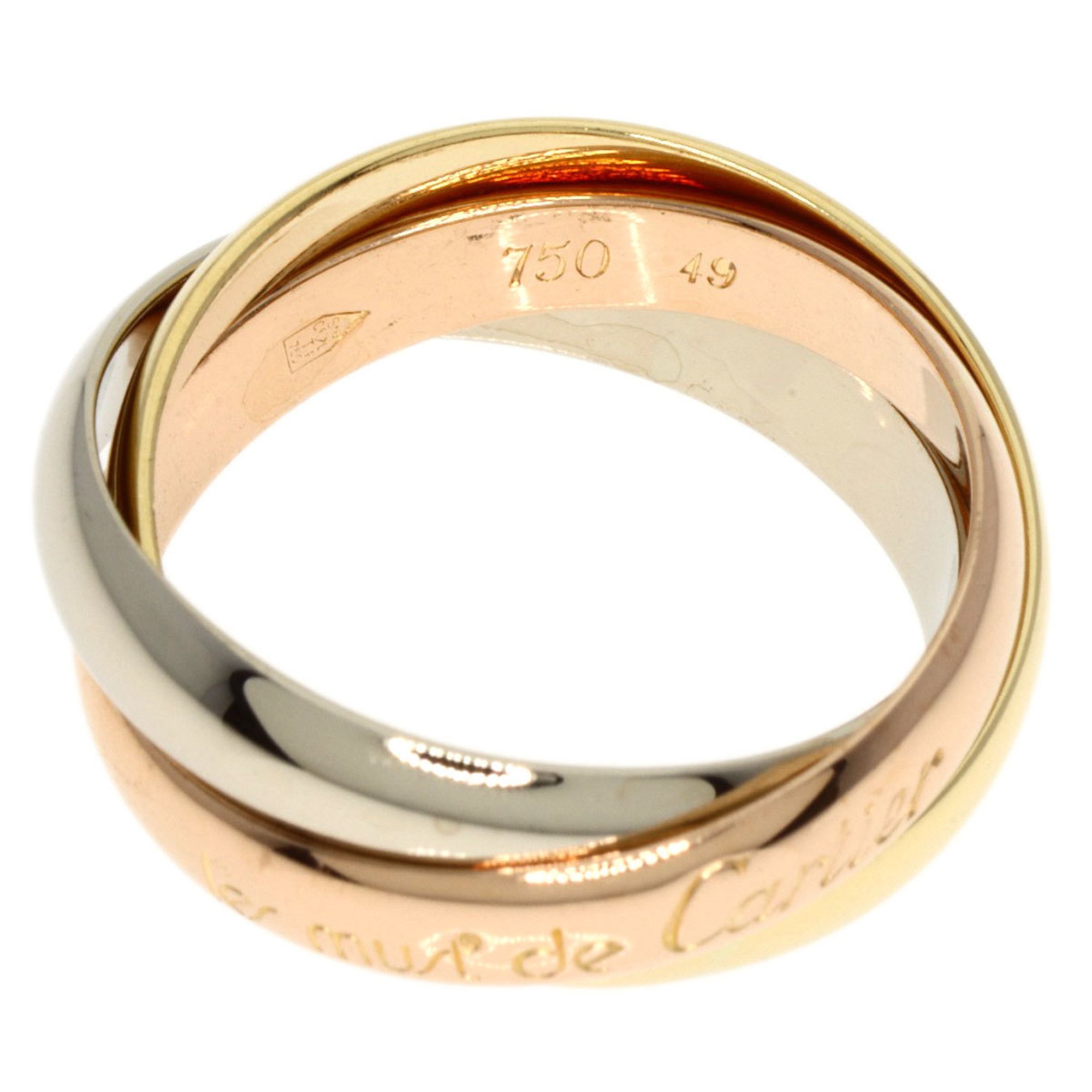 Cartier Trinity #49 Ring, K18 Yellow Gold/K18WG/K18PG, Women's, CARTIER