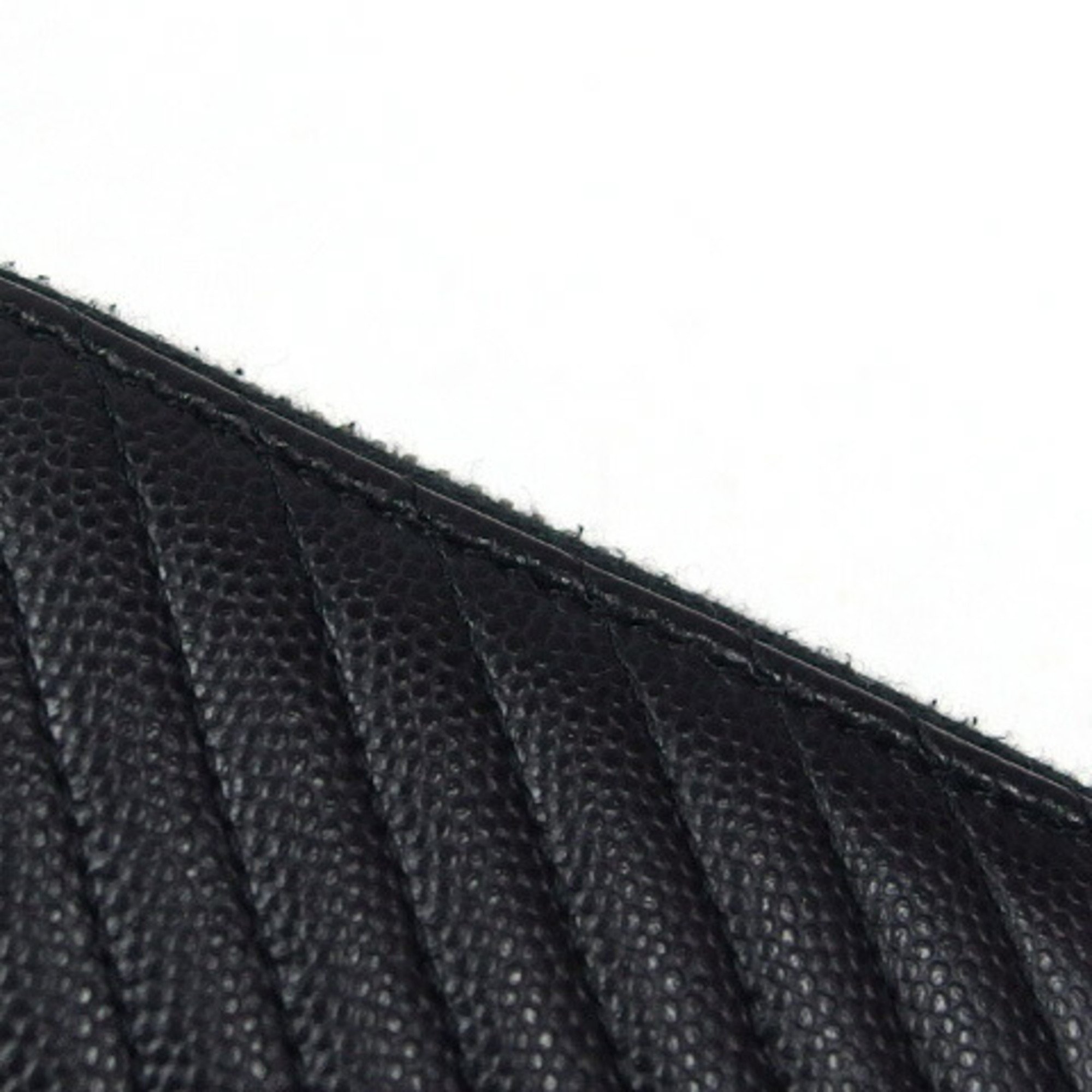 Chanel Chevron Stitch Caviar Skin Round Long Wallet Black