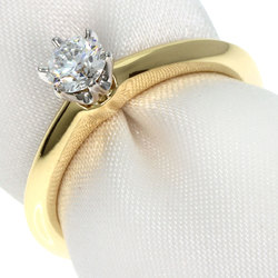 Tiffany Solitaire Diamond Ring, 18K Yellow Gold/PT950, Women's, TIFFANY&Co.