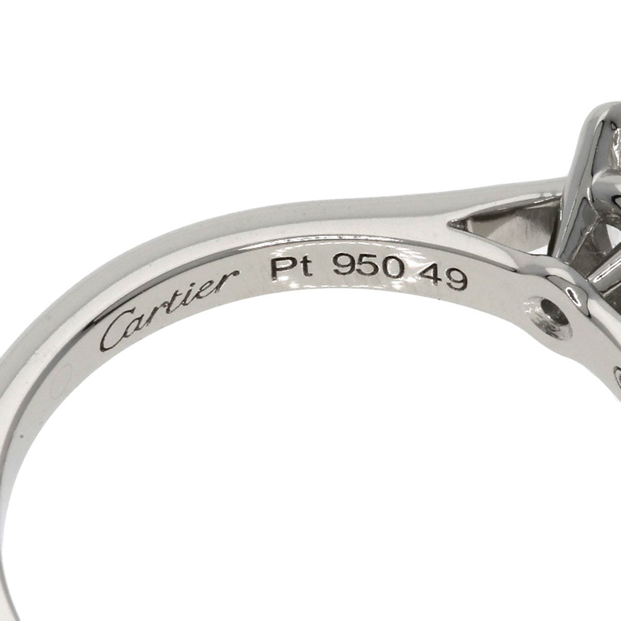 Cartier Solitaire 1P Diamond #49 Ring Platinum PT950 Women's CARTIER