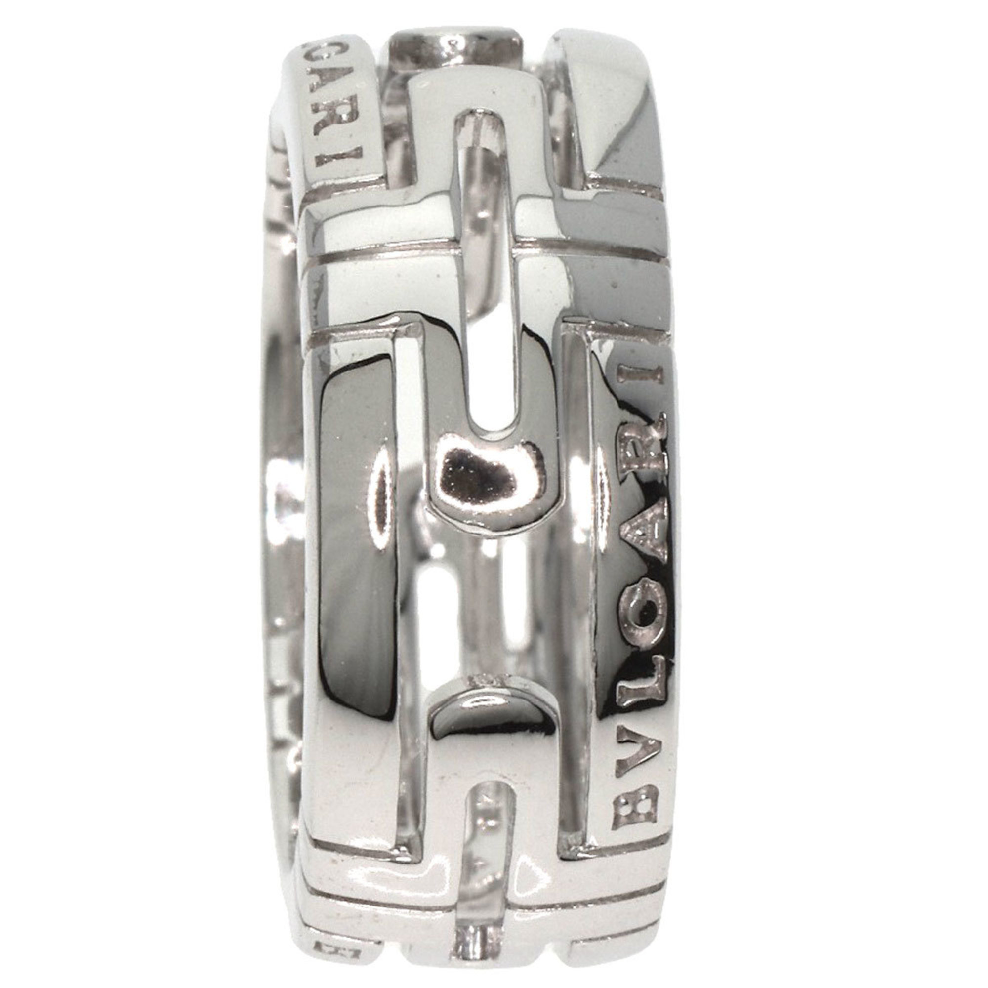 BVLGARI Parentesi Work Small #50 Ring, 18K White Gold, Women's