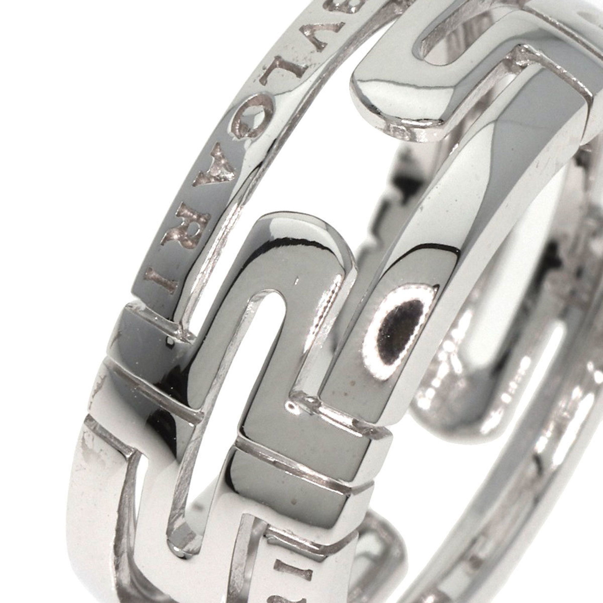 BVLGARI Parentesi Work Small #50 Ring, 18K White Gold, Women's