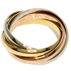 Cartier Trinity 5-row #50 Ring, K18 Yellow Gold/K18WG/K18PG, Women's, CARTIER