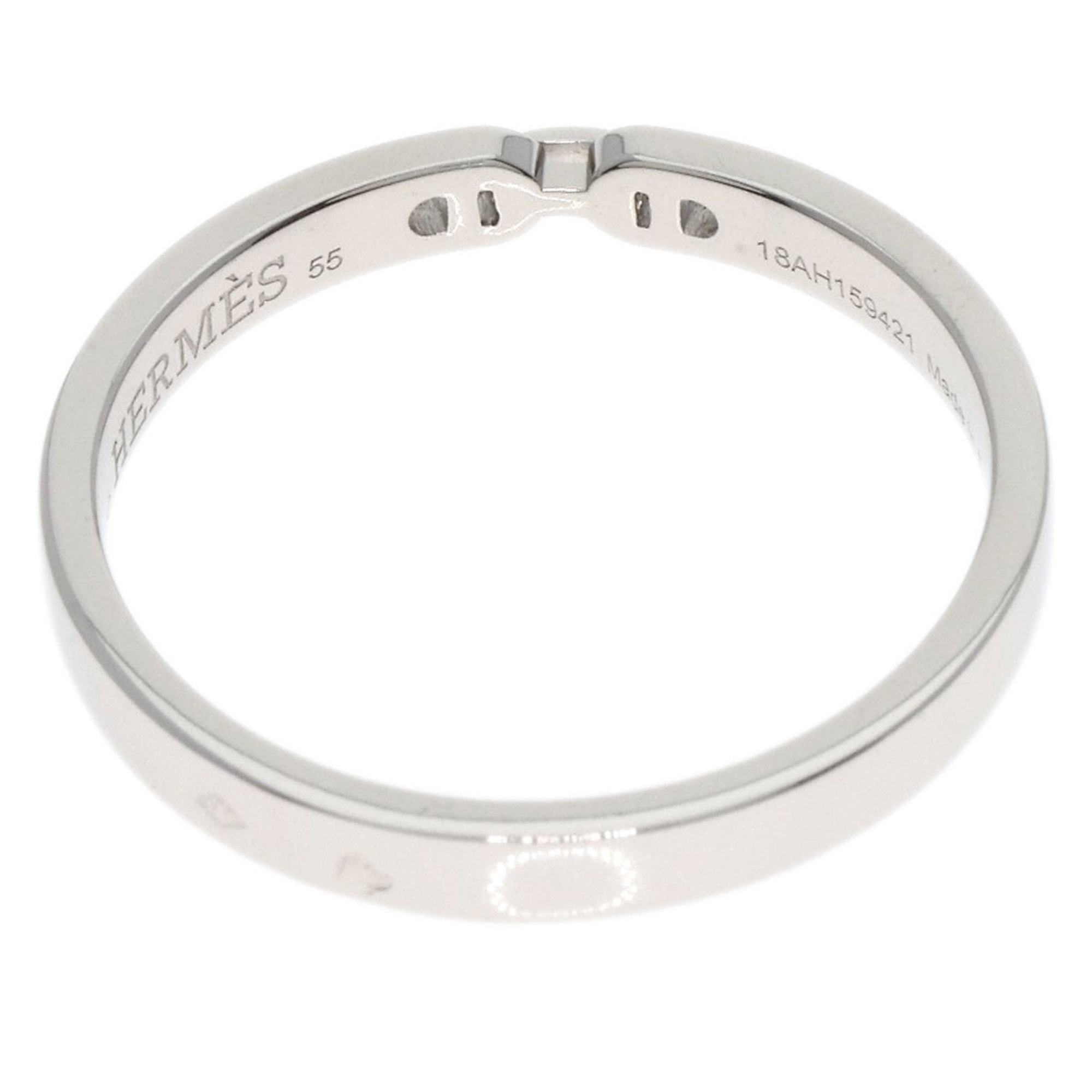 Hermes Ever Chaine d'Ancre PM #55 Ring, Platinum PT950, Women's HERMES