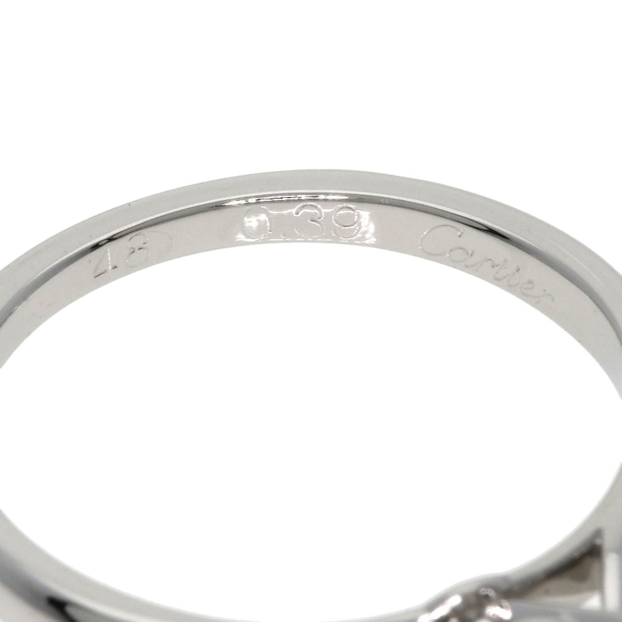 Cartier Solitaire 1P Diamond #48 Ring Platinum PT950 Women's CARTIER