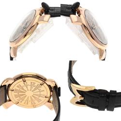 Gaga Milano 5087 Manuale 46 1000 Limited Edition Watch GP/Leather Men's