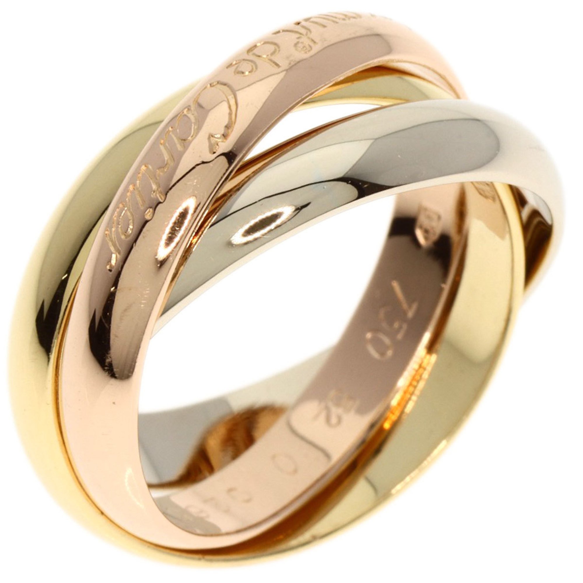 Cartier Trinity #52 Ring, K18 Yellow Gold/K18WG/K18PG, Women's, CARTIER