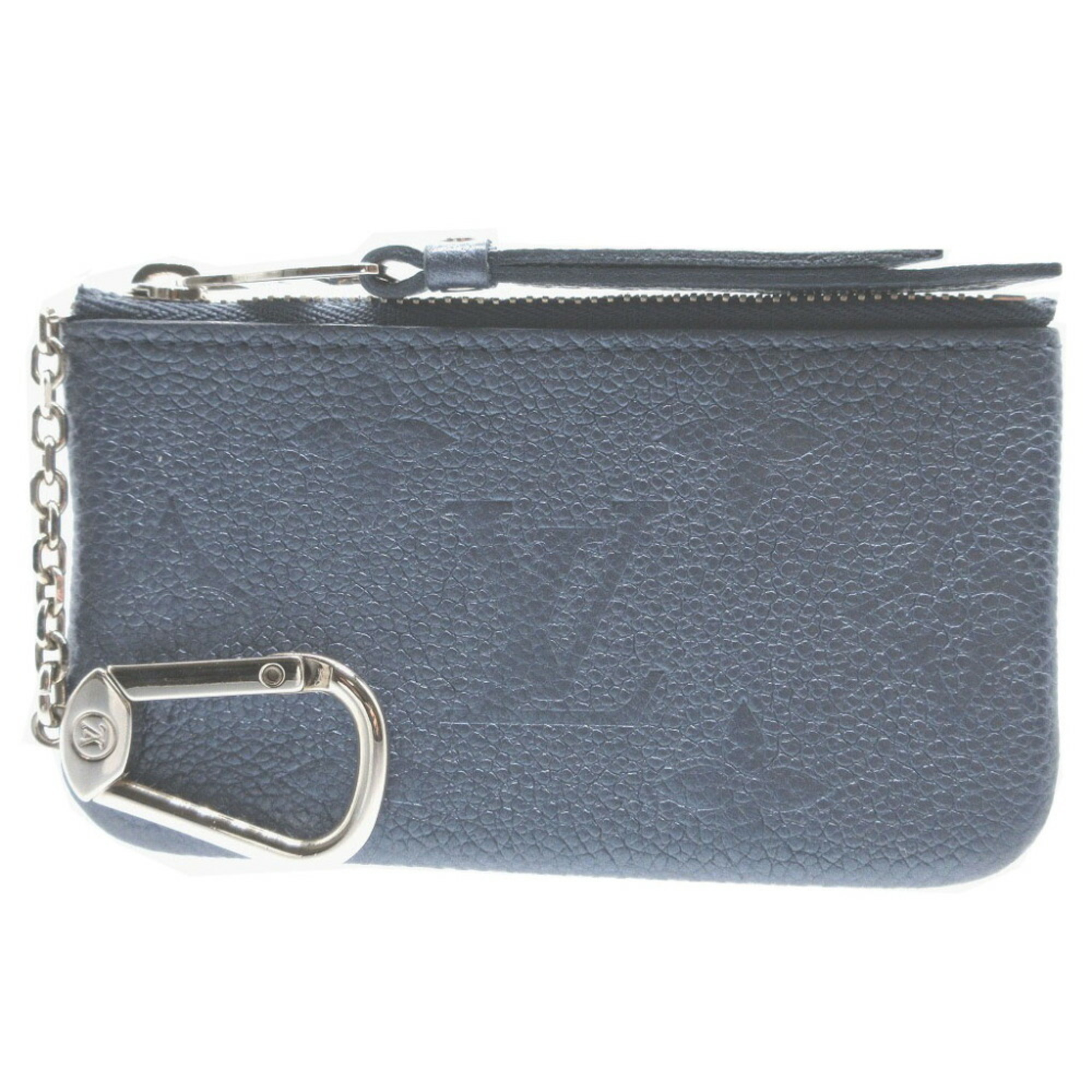 Louis Vuitton M80900 Monogram Empreinte Pochette Cle Navy Blue Coin Case Wallet 1432LOUIS VUITTON