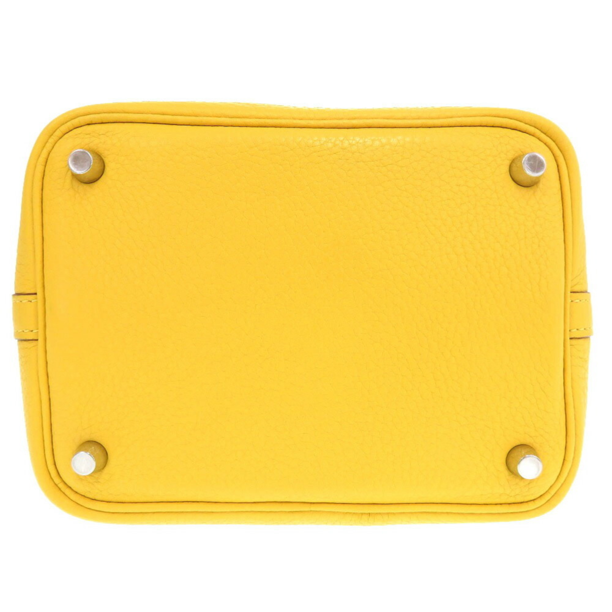Hermes Picotin Lock PM Taurillon Clemence Soleil □M stamped handbag yellow 1504 HERMES