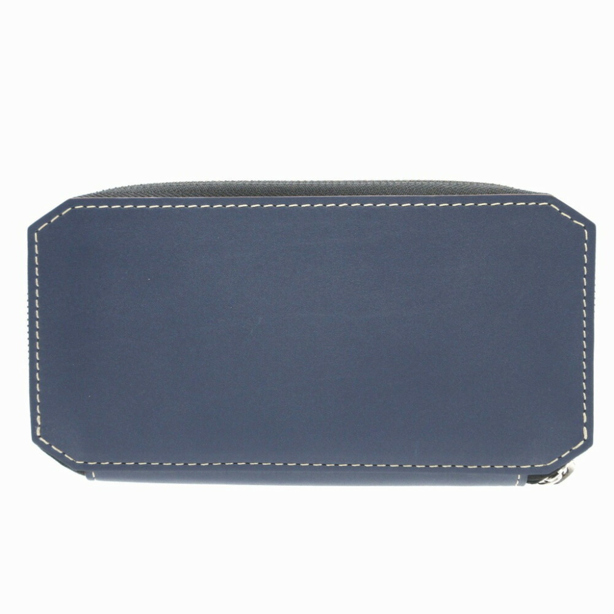 Moreau Paris Leather Navy Round Long Wallet 1260MOREAU PARIS