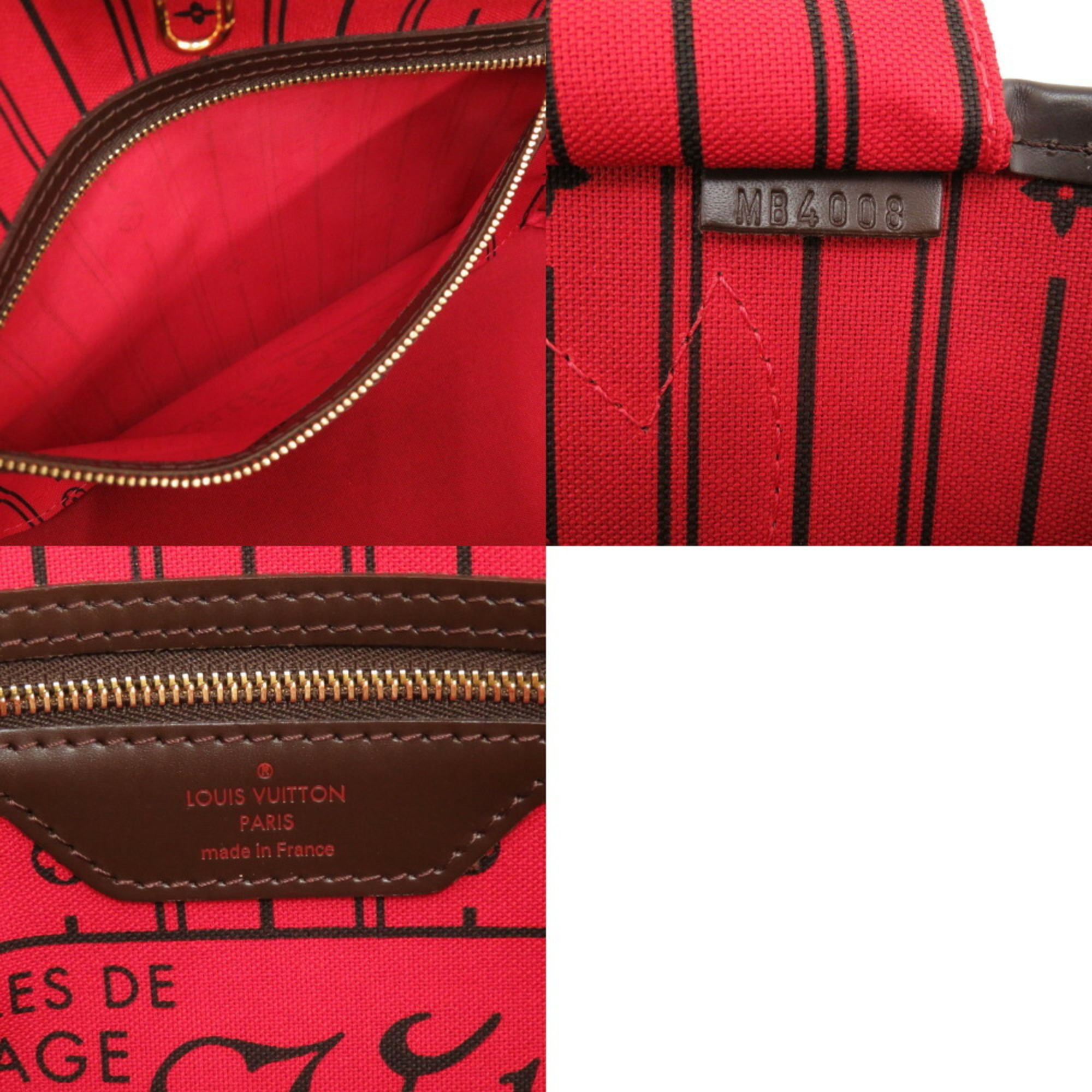 Louis Vuitton Neverfull PM Damier N51109 Tote Bag LV 0208 LOUIS VUITTON