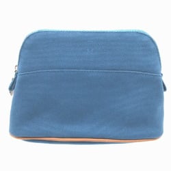 Hermes Canvas Blue Bolide Pouch 0276HERMES