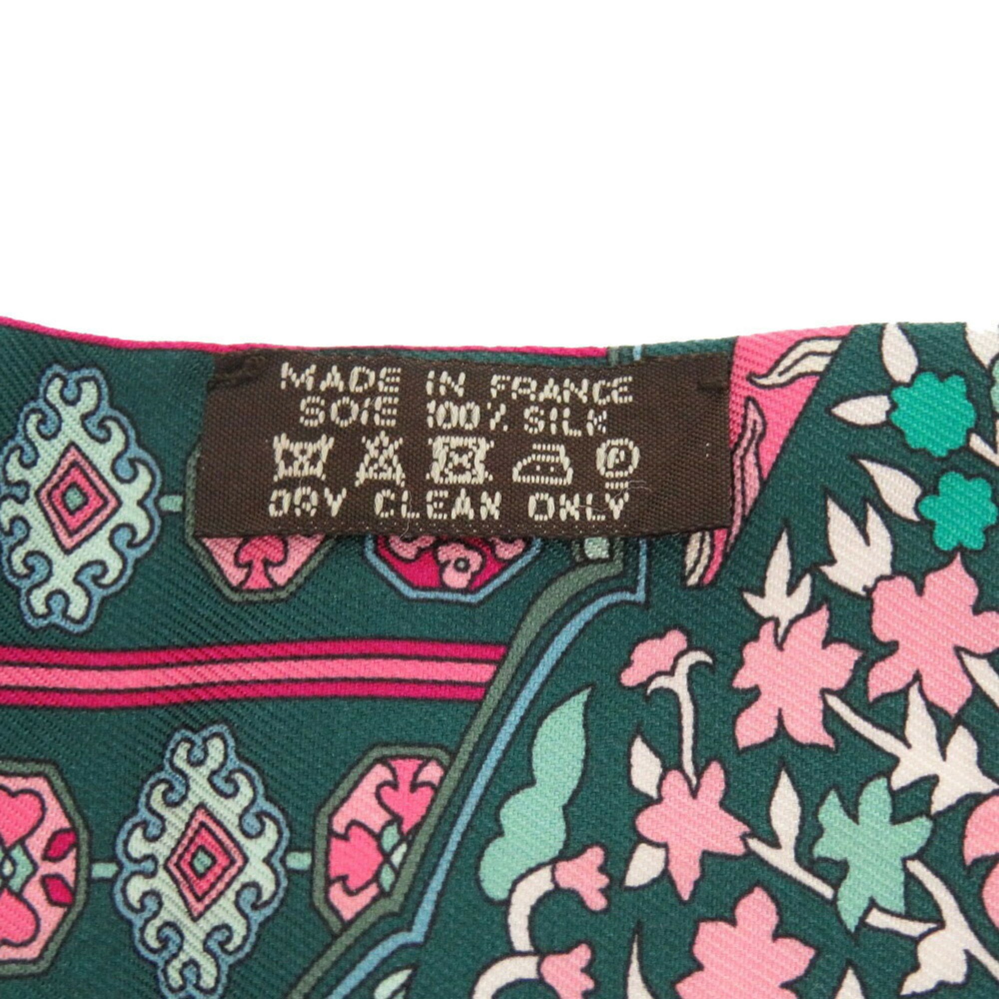 Hermes Twilly Tapis Persans Persian Carpet Silk Green Scarf Muffler 0258 HERMES