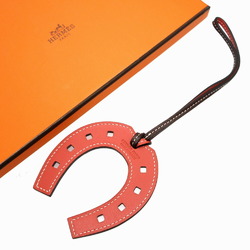 Hermes Paddock Cheval Horseshoe Swift Leather Havana Sanguine Bag Charm Keychain 1474HERMES