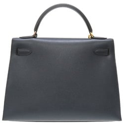 Hermes Kelly 32 Outer Stitching Cushvel Navy □C Stamp Handbag 0007 HERMES