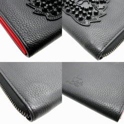 Christian Louboutin 3175117 Tinos Emblem Studs Leather Black Red L-shaped Wallet 1200Christian