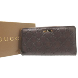 Gucci Guccissima 112724 Leather Brown Round Long Wallet 1442GUCCI