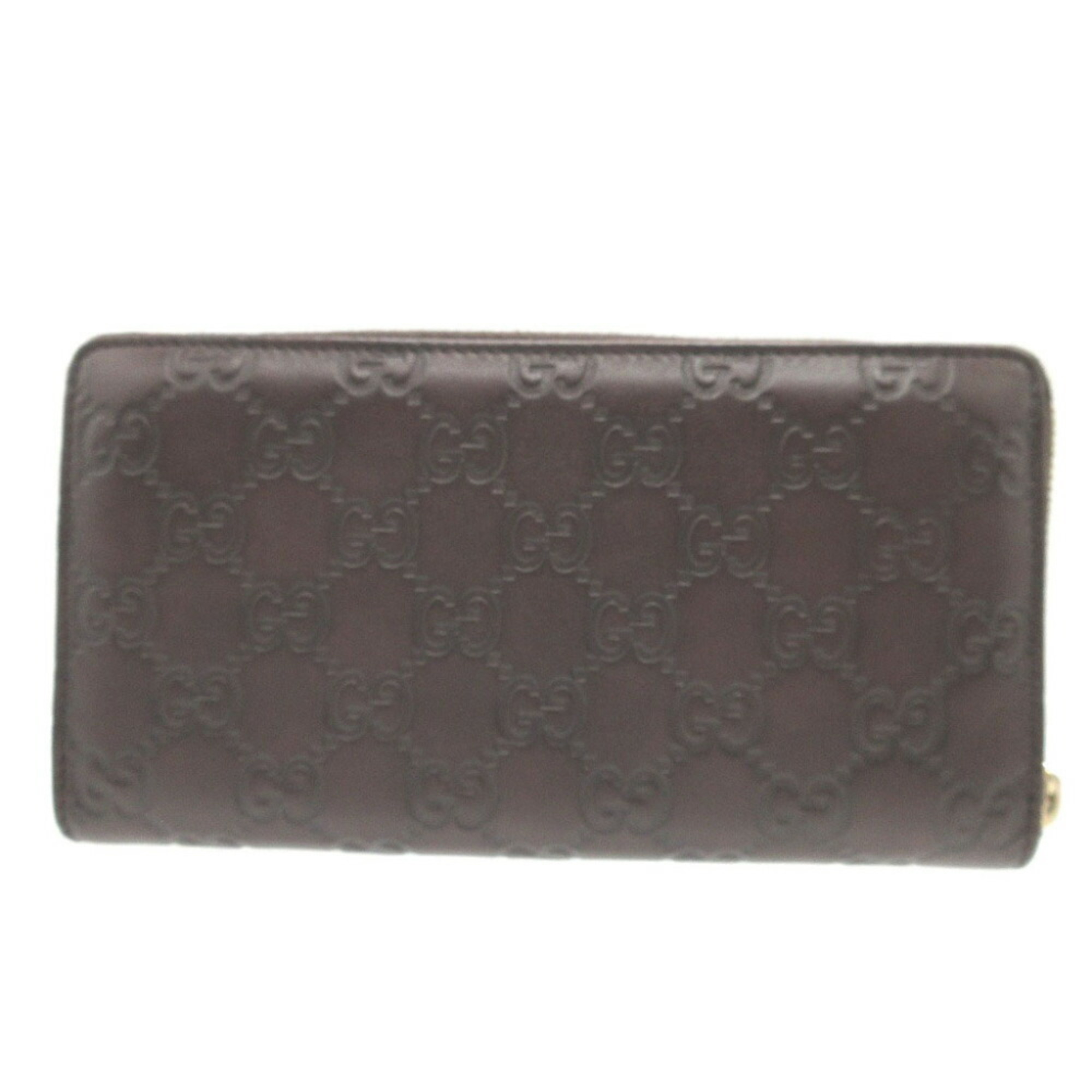 Gucci Guccissima 112724 Leather Brown Round Long Wallet 1442GUCCI