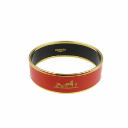 Hermes enamel GM Caleche carriage GP red gold bangle 0108HERMES