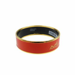 Hermes enamel GM Caleche carriage GP red gold bangle 0108HERMES