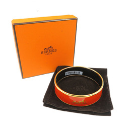 Hermes enamel GM Caleche carriage GP red gold bangle 0108HERMES