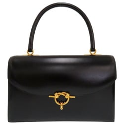 Hermes Cordrière Box Calf Black 〇K Stamped Handbag 0064 HERMES