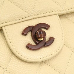 Chanel Plastic Chain Caviar Skin Beige No.6 Coco Mark Shoulder Bag 1927 CHANEL