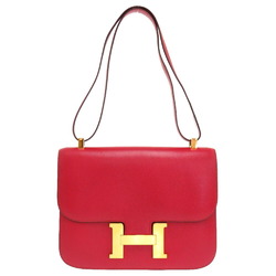 Hermes Constance 23 Couchel Rouge 〇S engraved shoulder bag red 1695 HERMES
