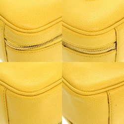 Chanel Caviar Skin Yellow Coco Mark 5th Series Vanity Bag Shoulder 0038 CHANEL