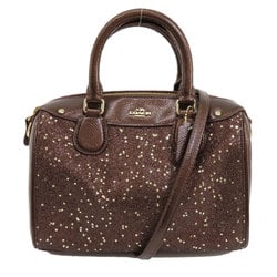 Coach F55454 Star Glitter Handbag Leather/Lame Women's COACH