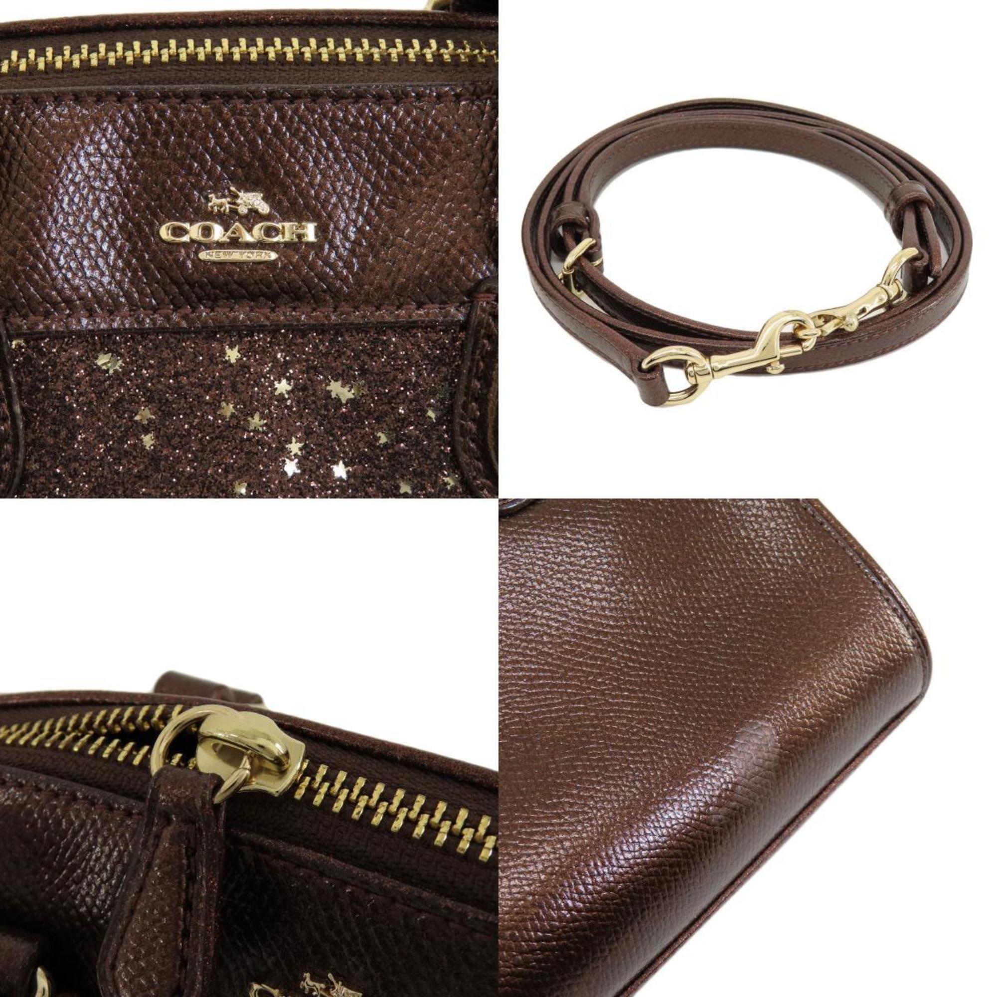 Coach F55454 Star Glitter Handbag Leather/Lame Women's COACH