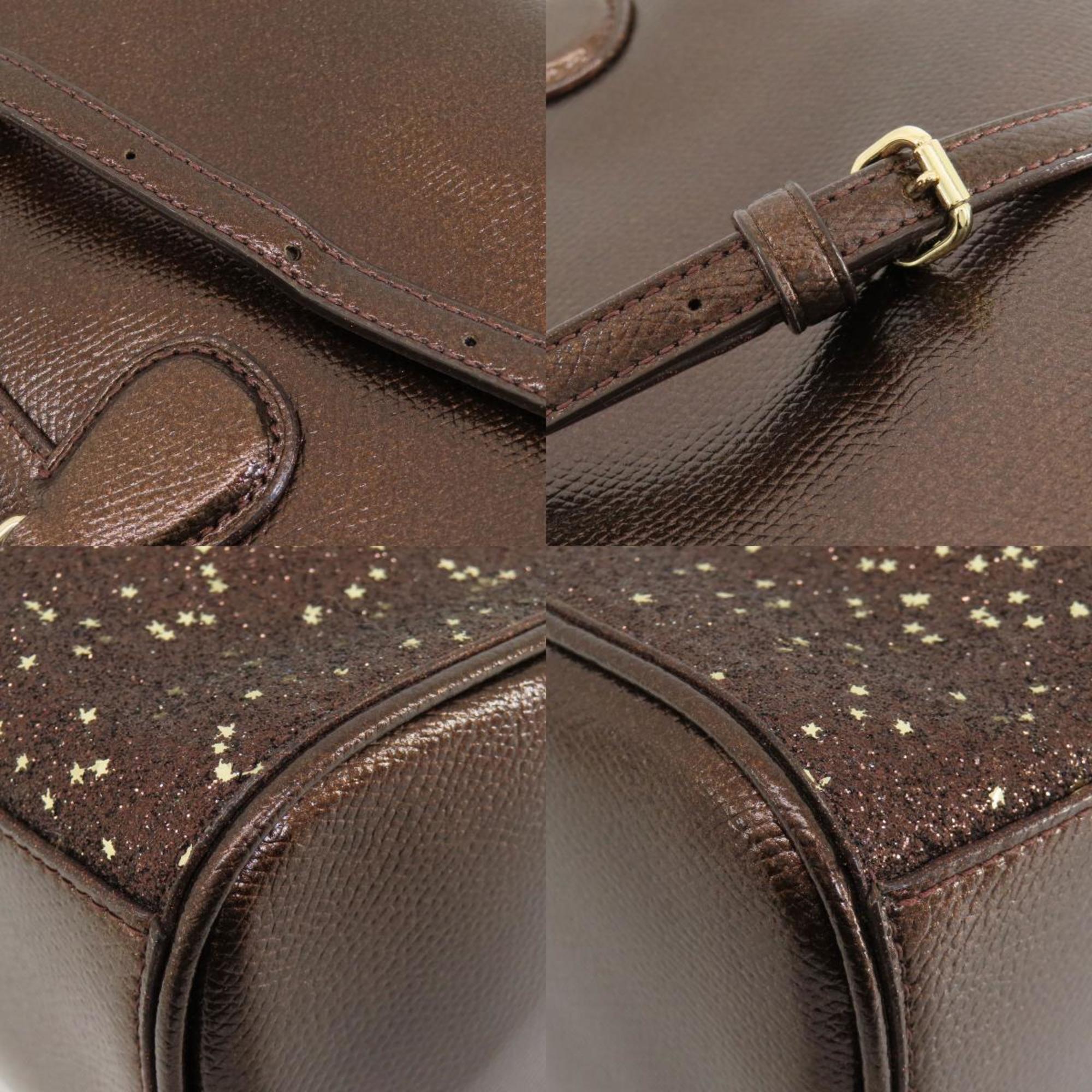 Coach F55454 Star Glitter Handbag Leather/Lame Women's COACH