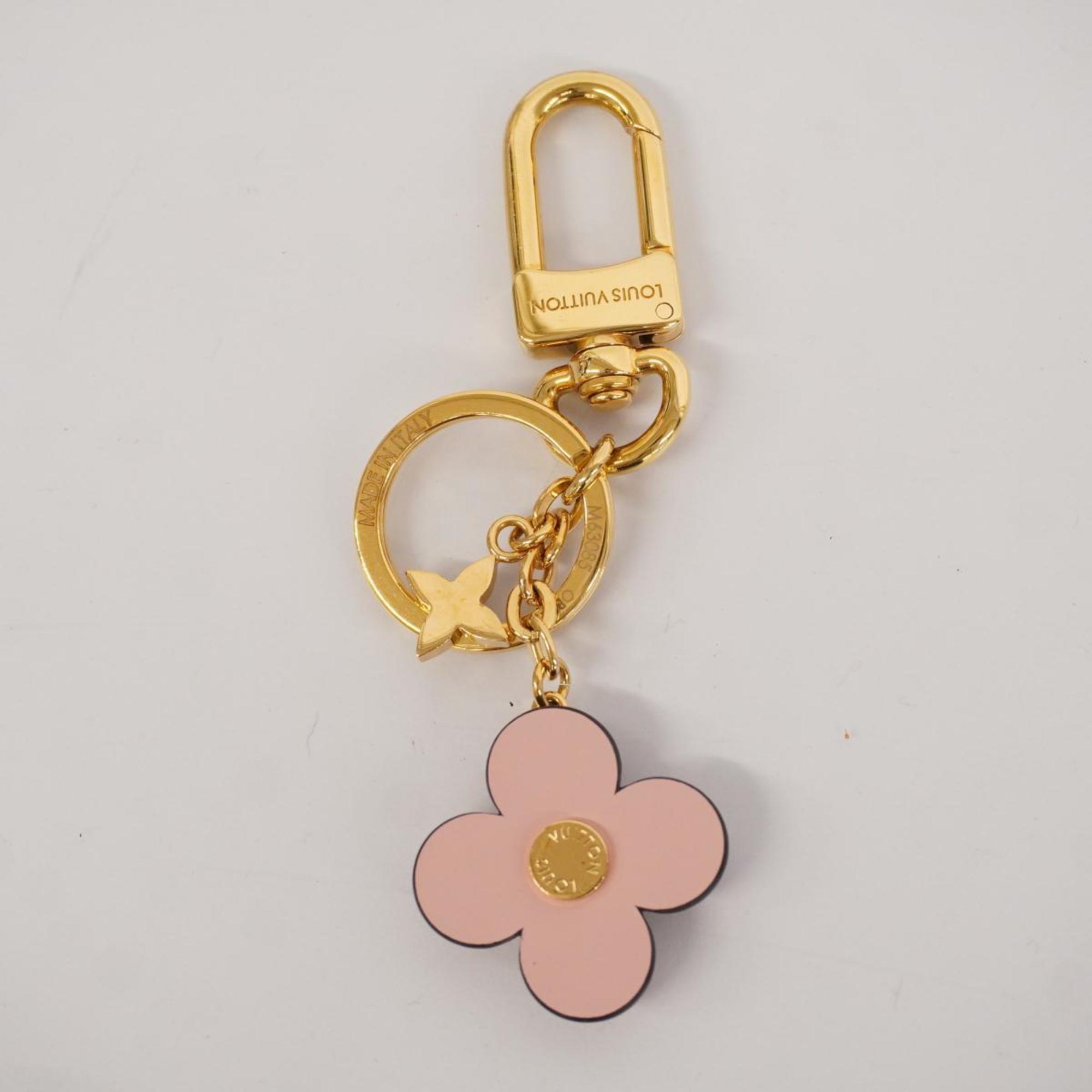 Louis Vuitton Keychain Monogram Portocle Blooming Flower BB M63085 Brown Light Pink Women's