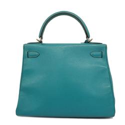 Hermes handbag Kelly 28 □I stamp Chevre turquoise ladies