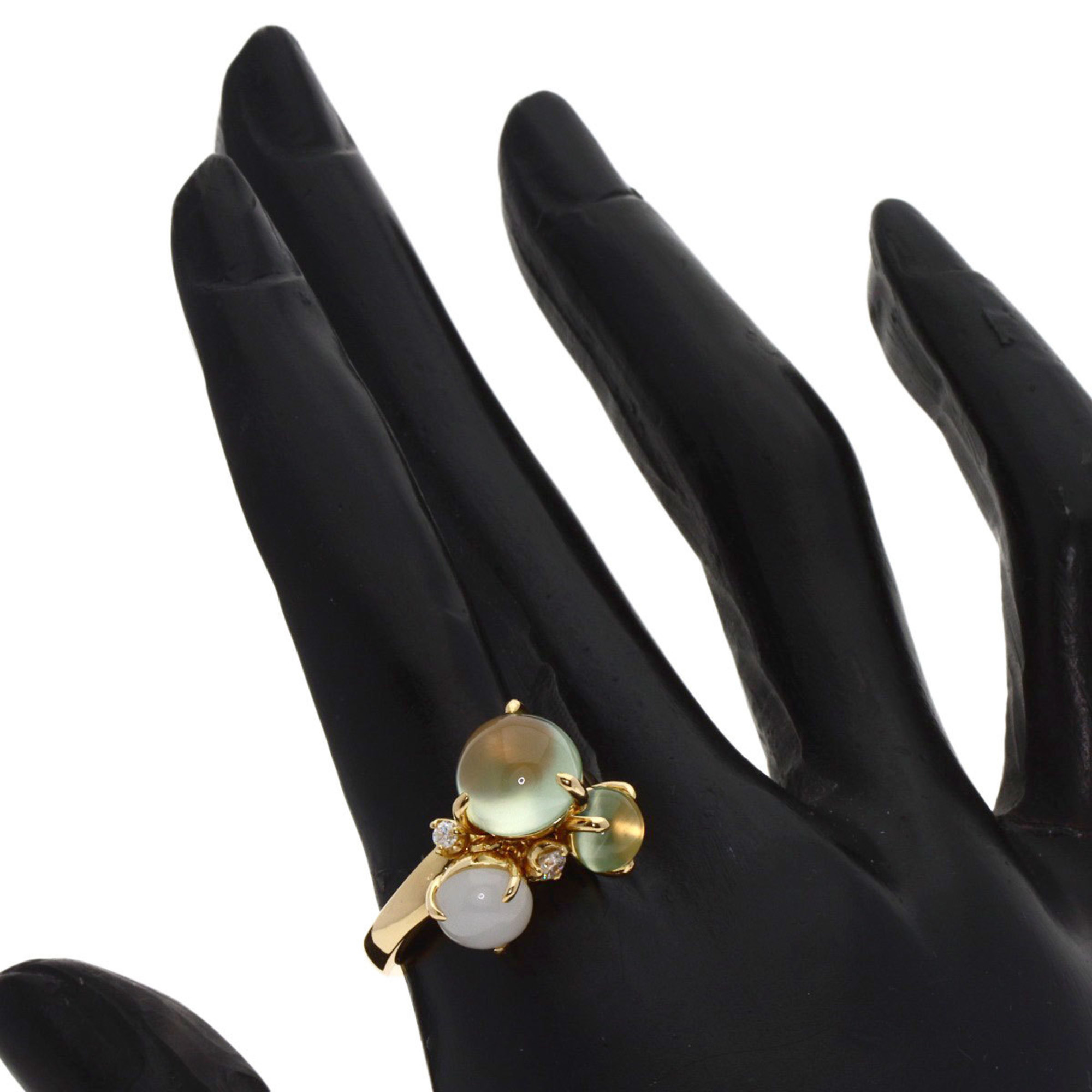 Celine Prehnite Moonstone Diamond Ring, 18K Yellow Gold, Women's, CELINE