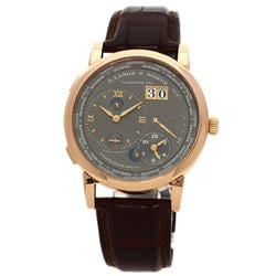 A. Lange & Söhne 116.033 1 Time Zone Wristwatch, 18K Pink Gold/Leather, Men's LANGE SOHNE