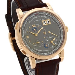 A. Lange & Söhne 116.033 1 Time Zone Wristwatch, 18K Pink Gold/Leather, Men's LANGE SOHNE