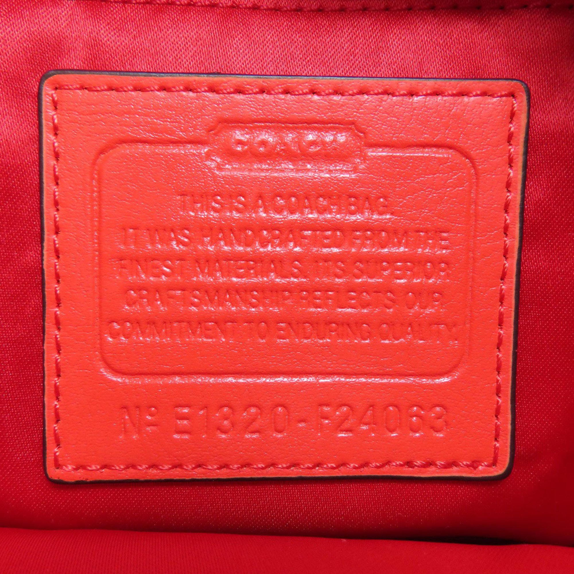 Coach F24063 Signature Handbag Canvas/Leather Women's COACH