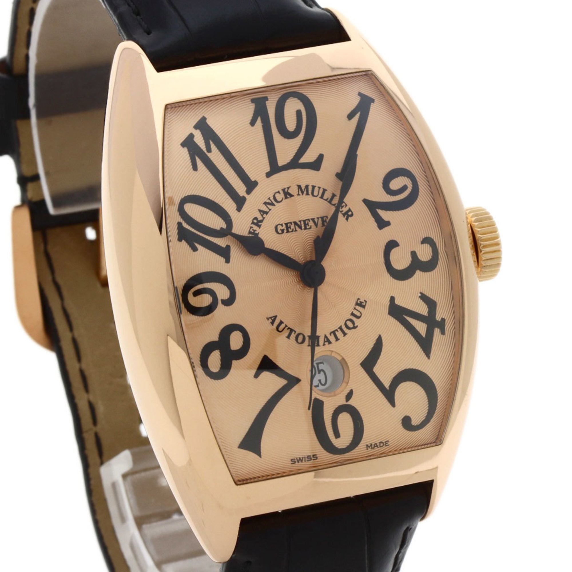 Franck Muller 8880 B SCDT Tonneau Curvex Date Watch K18 Pink Gold/Leather Men's FRANCK MULLER