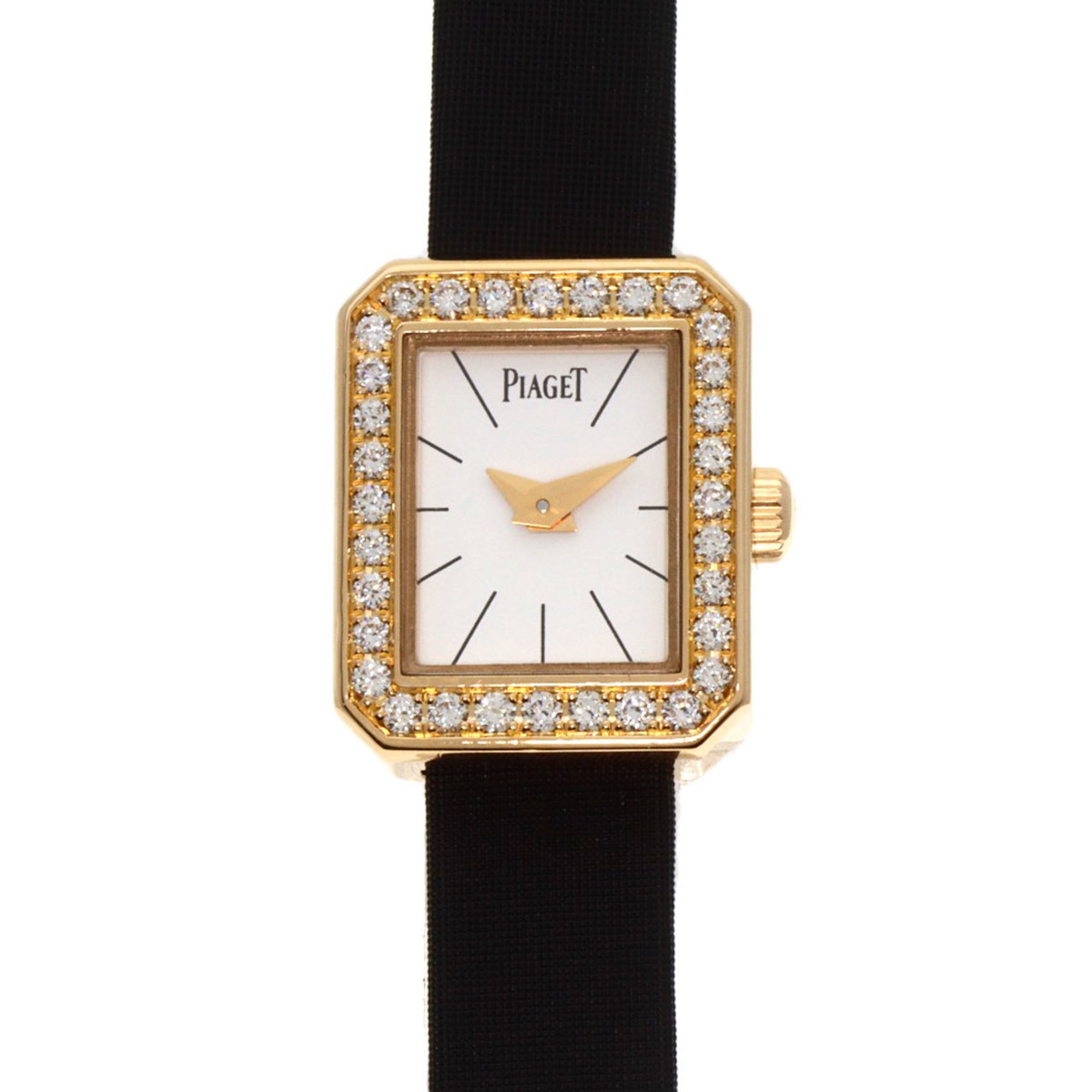 Piaget P10691 Protocol Bezel Diamond Manufacturer Complete Watch K18 Yellow Gold/Leather Women's PIAGET